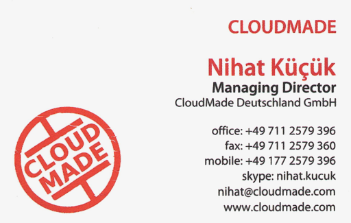 Business Card CloudMade 512 Business Card CloudMade 512
